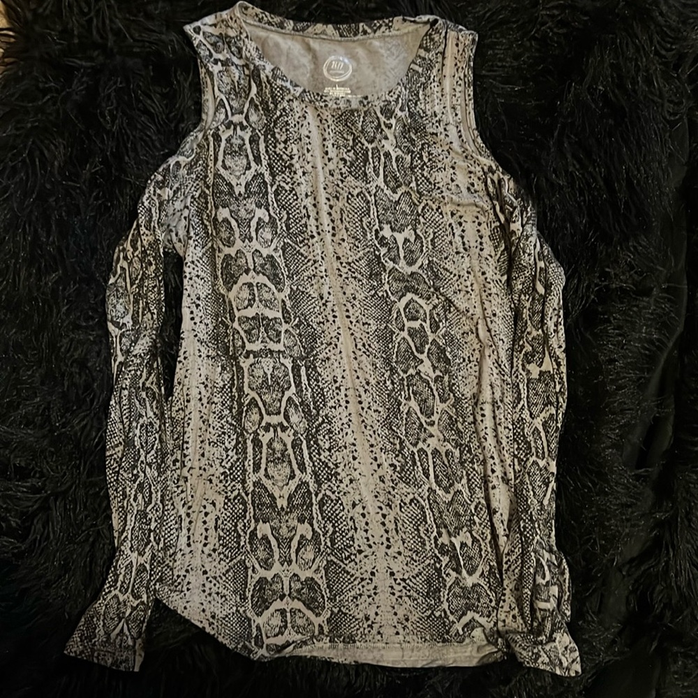 Maurice’s snake print cold shoulder long sleeve